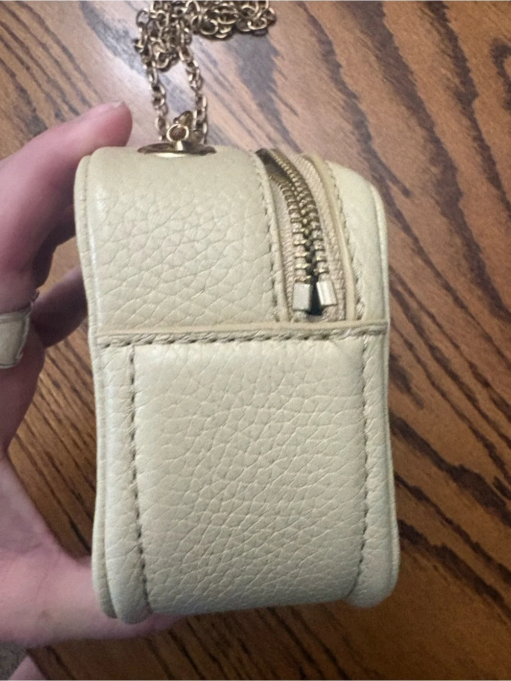 Marc Jacobs Glam Shot 17 Leather Crossbody Bag with Gold Chain